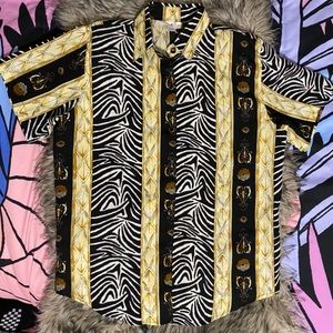 Vintage zebra button up